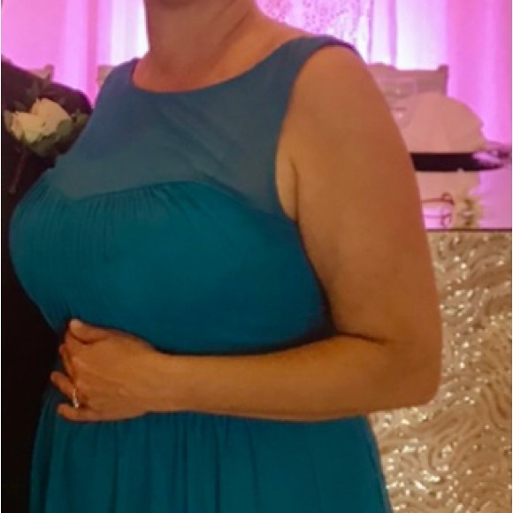 GORGEOUS DAVID’S BRIDAL DRESS…PACIFIC BLUE…SIZE 14 - Picture 8 of 8